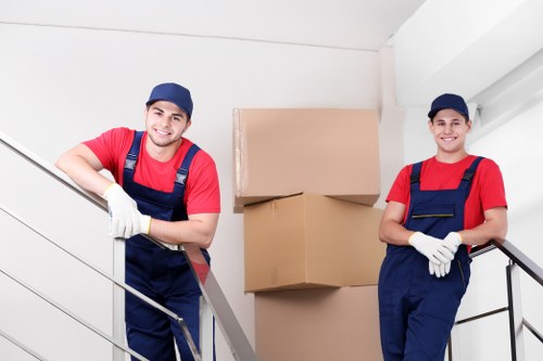 Removal van and moving boxes for a home move in Childshill