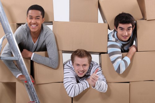Eco-friendly van moving reusable furniture and recyclable packaging