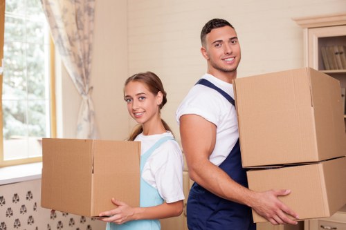 Professional movers planning an office relocation in Childshill