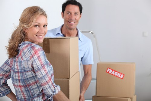 Commercial removals team handling office furniture in Childshill