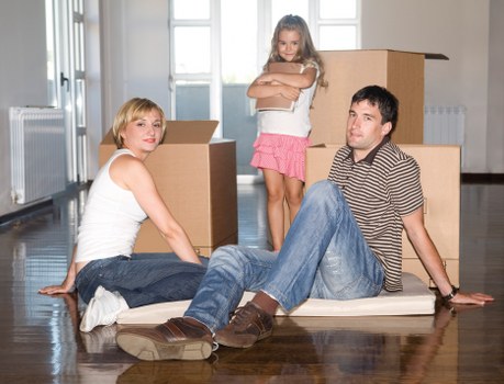 Furniture being carried during a Childshill house move